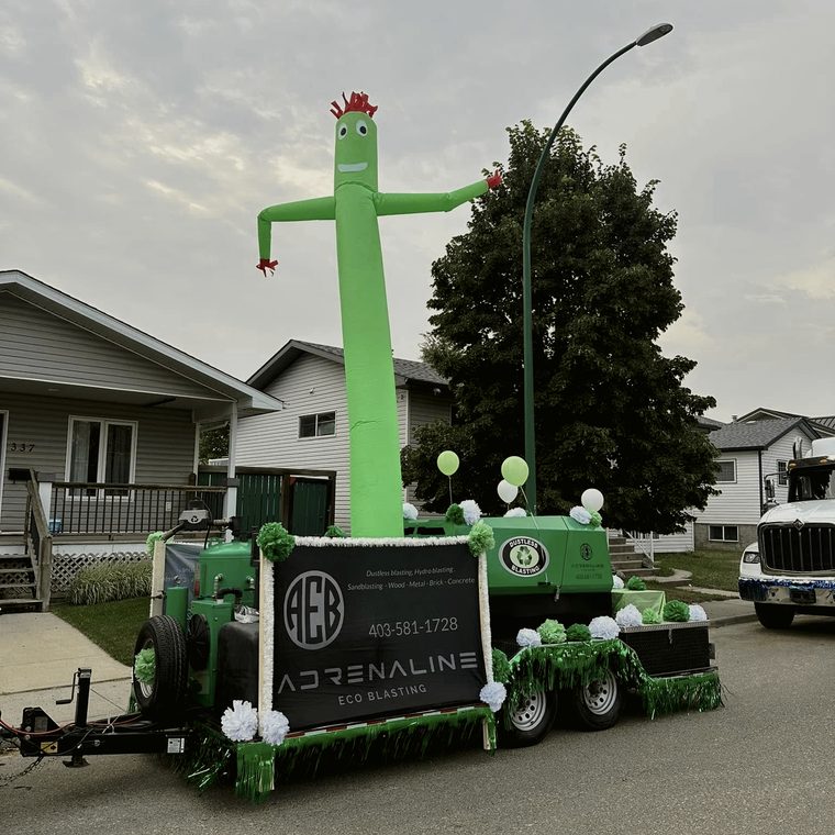 The dustless blasting rig decorated for the Medicine Hat Stampede parade
