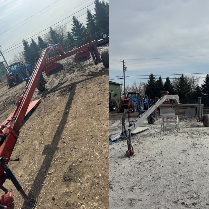 Grain conveyor, before and after