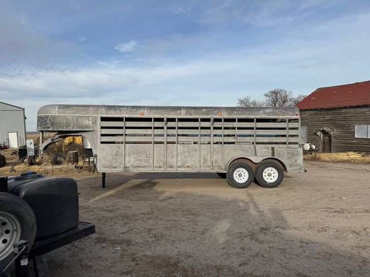 Livestock trailer after blasting
