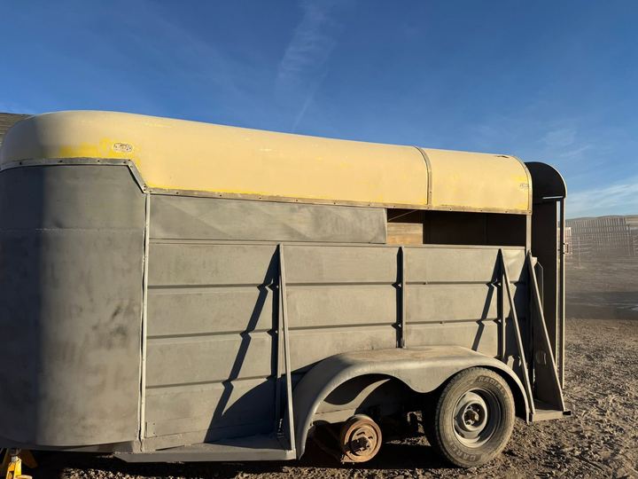 Stock trailer, weathered paint