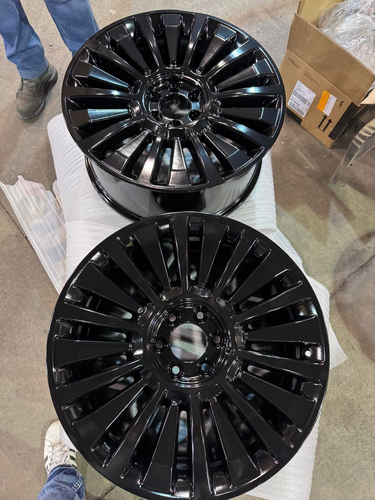 Alloy wheels stripped and refinished