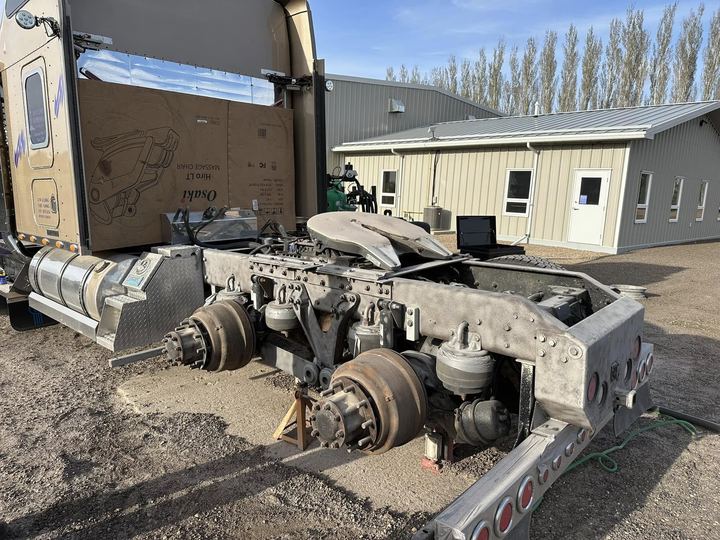 Semi chassis blasted and coated