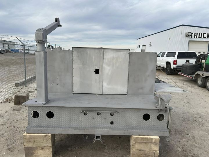 Service truck body stripped