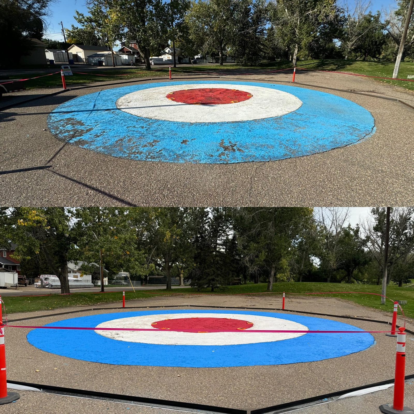 Public surfacing and play area restored